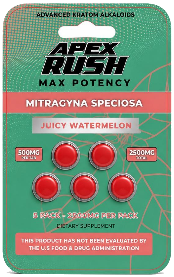 APEX RUSH Max Potency Juicy Watermelon — 2500MG 5-pack